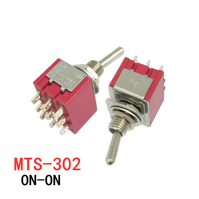 Красный Мини MTS 302 6 мм 9 Pin 2 положения Вкл/вкл 5А/125VAC 2A/250VAC тумблер|Выключатели| |