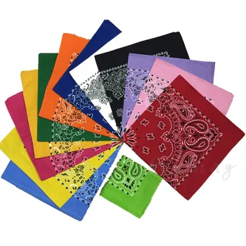 

Vintage Square Pure Cotton New Tie-dyed Headscarf Paisley Scroll Bandanna Tie-dyed Square Neck Scarf Wristband Pocket Towel