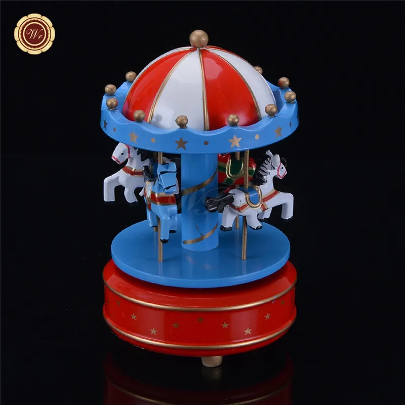 8 Круглые музыкальные шкатулки Merry-go-round, геометрические музыкальные украшения для детской комнаты, подарки унисекс, Деревянная Рождественская карусель, коробка для домашнего декора, 1 шт - Цвет: 8
