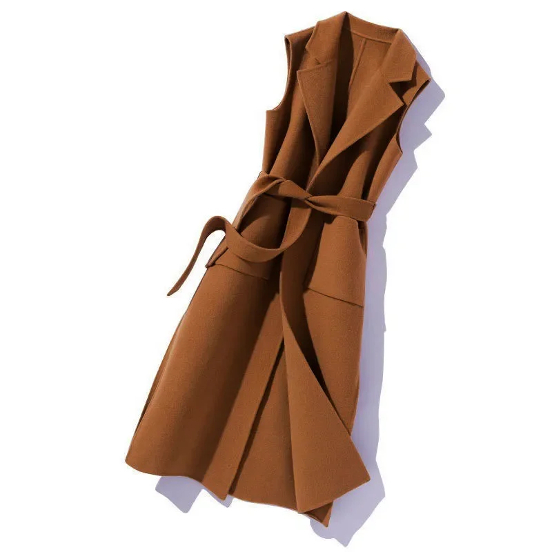 2021 New Wtyle Western Woolen Waistcoat Women Mid-Length Vest Waistcoat Autumn Winter Loose Spring And Autumn Jacket Femme L122 2