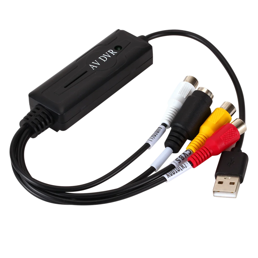 USB 2.0 Video Capture Card USB Digital to AV RCA Converter Portable Adapter Video Connecter Cable for DV/Hi8/VHS TV DVD for Home video capture adapter