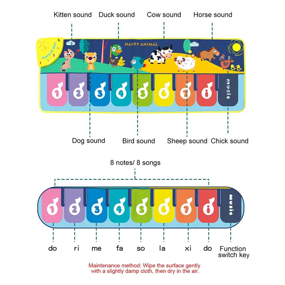 Multifunction Kids Piano Keyboard Mat for Children 4