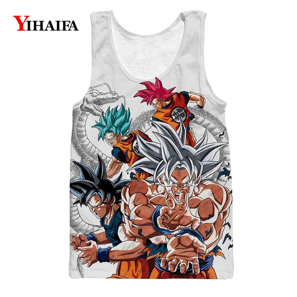 

3D Dragon Ball Z printed Men Tank Tops Exercise Sleeveless for boys bodybuilding exercise undershirt Cartoon Anime GYM Vest