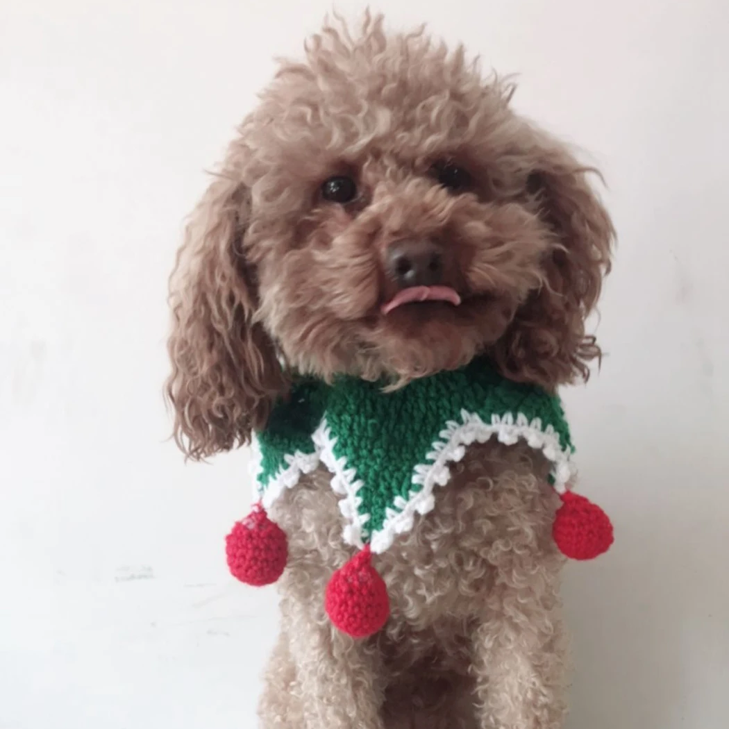 Рождественский ошейник для домашних животных милый вязаный костюм для собаки воротник большой шарф для животного бандана для животных для собак кошек шарф для собак большие аксессуары для собак
