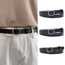 INS Hot Fashion Simple Women Belts Leather Metal Pin Buckle Waist Belt Thin belt