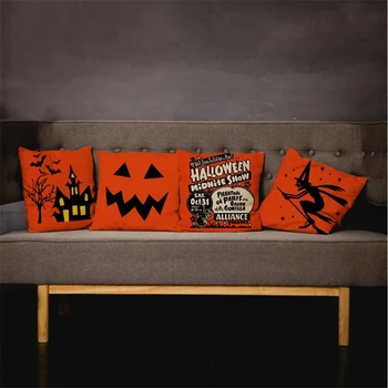 

Happy Halloween Party Witch Pumpkin Pillow Case Cushion Cover Sofa Haloween Decoration For Home Birthday Gifts Children