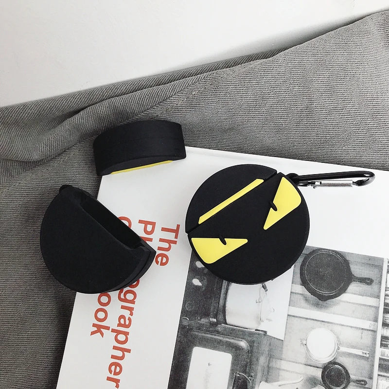 Милый Дьявол ударопрочный корпусы гарнитурные для Apple Airpods Беспроводная bluetooth-гарнитура Защитная крышка с кольцом на палец кулон