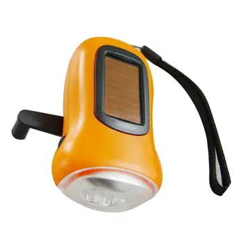 

Mini 3 LED Solar Powered Hand Crank Flashlight Rechargeable LED Emergency Tent Camping Torch Light Portable for Outdoors Use