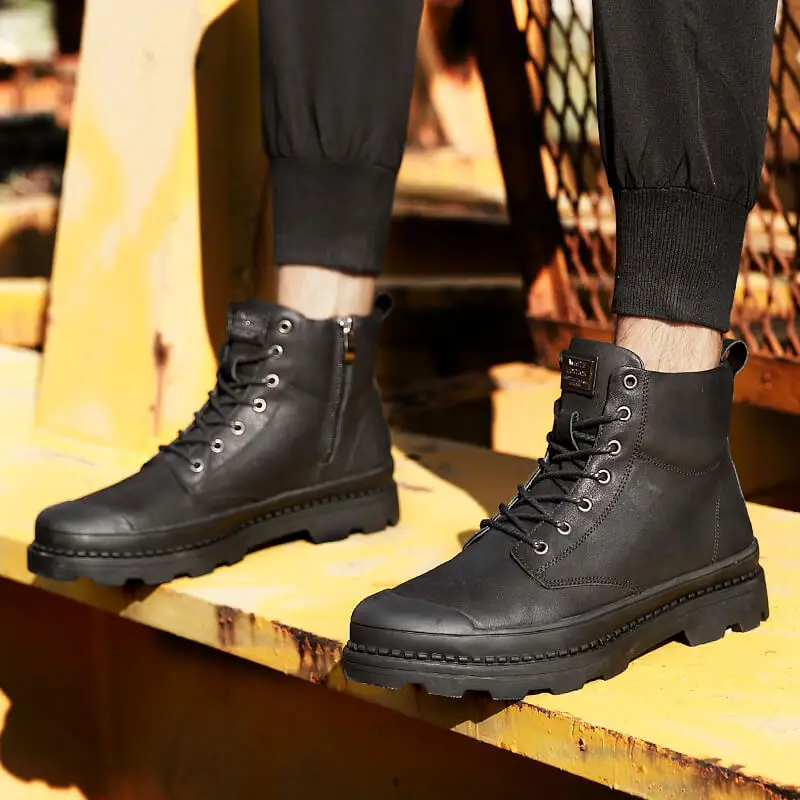 

Martin Boots Men's Boots Winter Men Snowfield Short Boots Mid-top Hight-top MEN'S SHOES Combat Boots Warm Cotton-padded Shoes wi