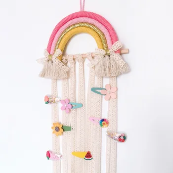 

2020 Hairband Storage Belt Barrette Organizer Hair Clips Storage Hair Holder DIY Rainbow Decoration Wall Hanging
