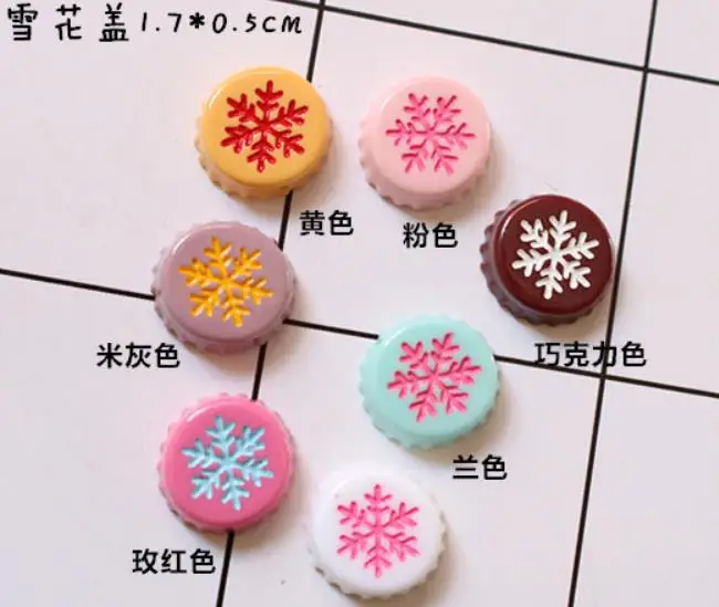 Mix color 1000pcs Плоская задняя кавайная Смола Имитация Кока Кепка пивная бутылка Снежная Смола ремесла Кабошон Украшение для diy аксессуары для телефонов - Цвет: Mix color 1000pcs