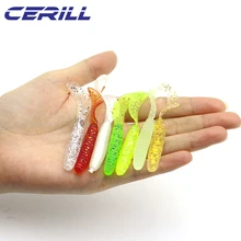 

Cerill 10 PCS Soft Silicone Fishing Lures 6.5cm 2.2g Worm Jigging Wobblers Bass Carp Artificial Swimbait Long Tail Shrimp Bait