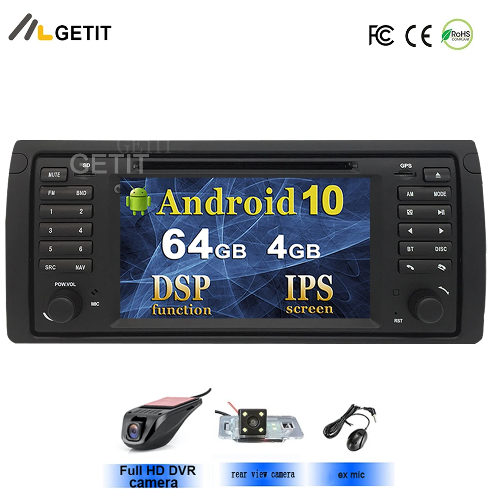 Автомобильный DVD-плеер с IPS-экраном Android 10 стерео-плеер для BMW E53 BT Wi-Fi радио