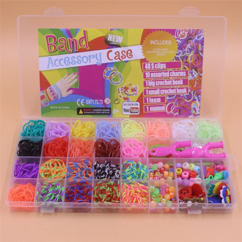 600/1500 Colored Rubber Band Bracelet Making Kit Rubber Band