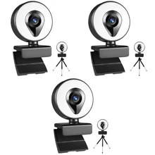 Autofocus 1080p webcam 4k 2k 3 transmissão de luz 60fps câmera web mic beleza cam