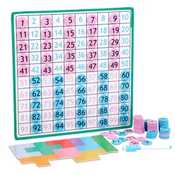 New1to100 Children's Math Teaching Aid Toys Magnetic Hundred Number Plate Children's Educational Game Toy Board Educational Toys