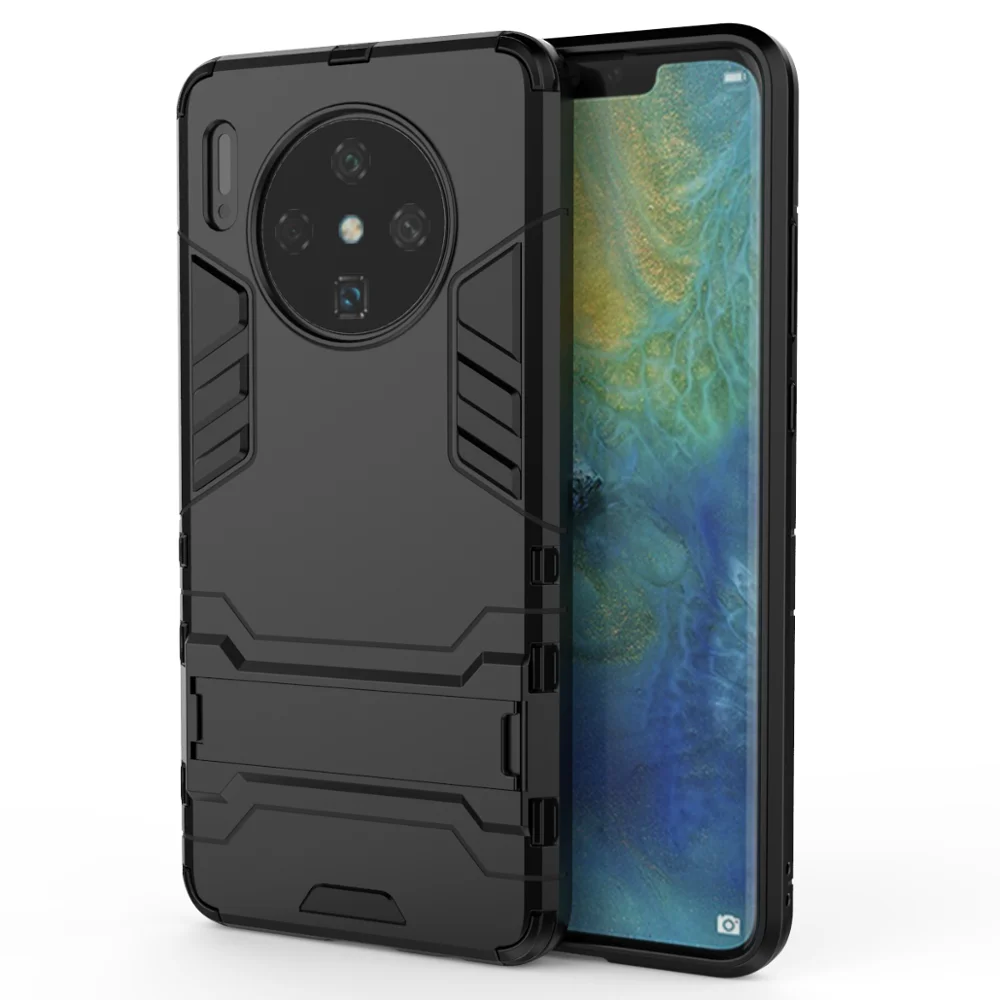 OUDINI задняя крышка Подставка Броня противоударный чехол для huawei mate30 mate30 lite nova5z nova5i pro Чехол - Цвет: black
