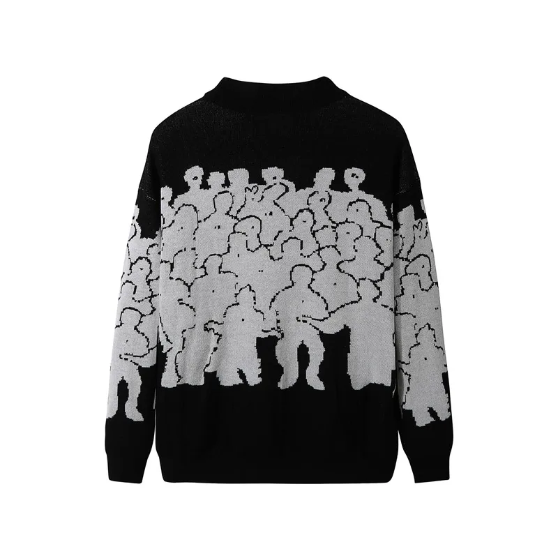 Fashion Sweater Men Cotton Embroidery Pull Homme Sweater Men Clothing Korean Clothes Oversize Knitted Sweater Coats No Quit 3XL Fashion Sweater Men Cotton Embroidery Pull Homme Sweater Men Clothing Korean Clothes Oversize Knitted Sweater Coats No Quit 3XL