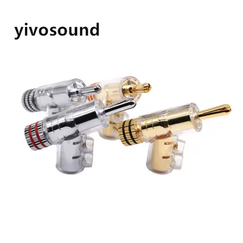 

Hi-end YIVO Brass Copper Plated Gold or Rhodium Gun-type Audio Video Speaker Adapter 6mm banana connector