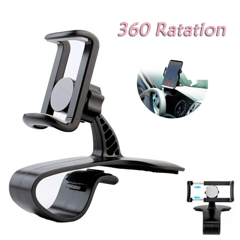 

Крепление на приборную панель автомобильный держатель для телефона с пружинными защелками подставка с вращением на 360 градусов регулируемый кронштейн для телефона для Xiaomi Huawei IPhone