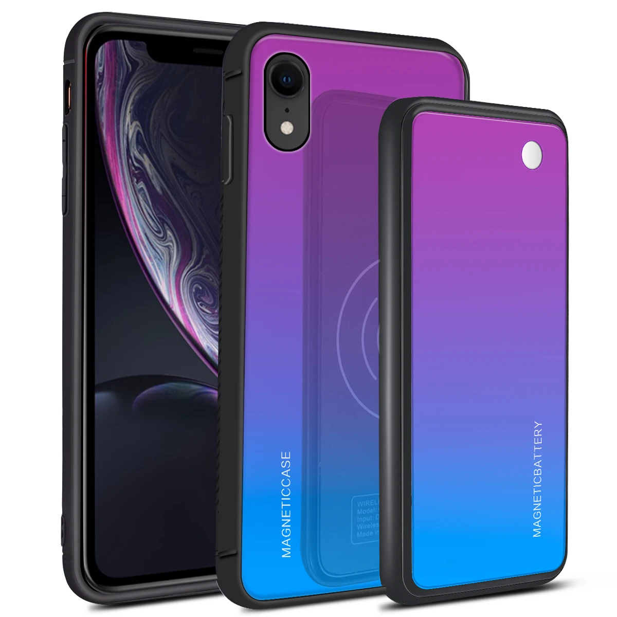 Чехол для iPhone 11/11 Pro/11 Pro Max/X/XS/XR/XS Max/7/8/7 Plus/8 plus с 5000 мАч, беспроводное зарядное устройство, чехол - Цвет: iPhone XR