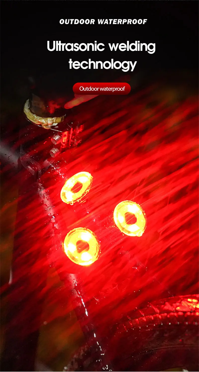 New Bike MTB Light Buttonbattery Chargeable Cycling Helmet Headlight Waterproof Bicycle Headlight Rear Taillight Lamp Flashlight