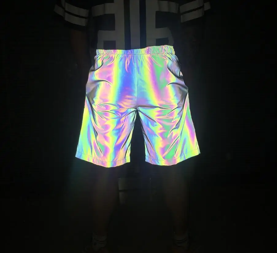 Rainbow Gym Sport Shorts Men Reflective 