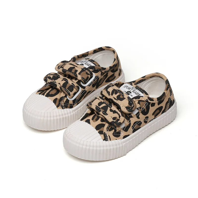 

2020 Spring Kid's Shoes Casuals Hook & Loop Shallow Round Toe Neutral Flat Heels Canvas Non-slip 2019188