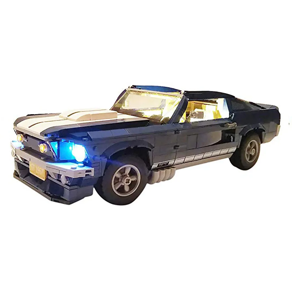 

Easy Install Gift Decorative LED Light Kit Modified Blocks DIY Building Updated Set USB Bricks Toy For Ford Mustang Model