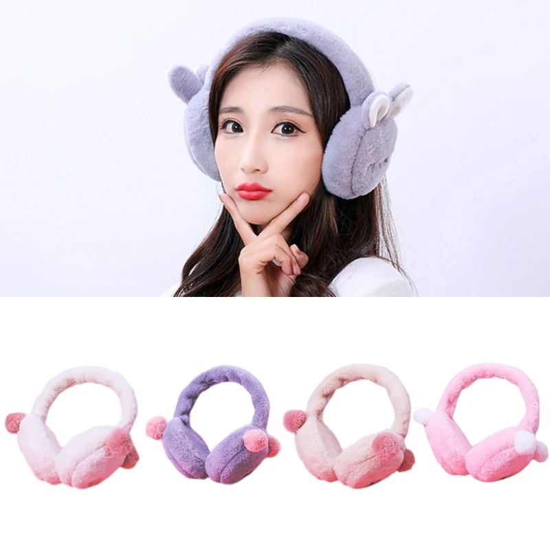 Bunny Earmuff Earcaps Fleece Girl Fur Winter Ear Warmer Earmuffs Muffs