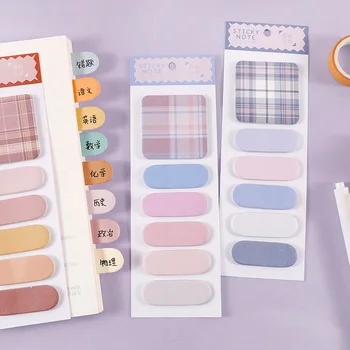 

120 Sheets Garden Flower Plaid Sticky Notes Set Multi Color Lattice Index Stickers Adhesive Memo Pad Notepad Office School A6549