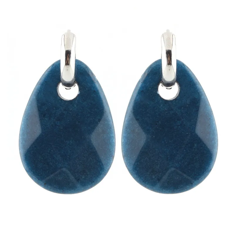 Sehuoran в виде колец геометрической формы серьги для женщин роскошные натуральные камни витая вода капельные серьги женские сережки aretes серьги - Окраска металла: Blue