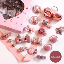 

18 Pcs/Set Cute Flower Cartoon Rubber Girl Hairclip Headwear Animal Hairpin Hair Ring Elastic Headdress Fashion Hair Accessories