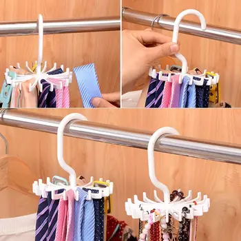 

1pc Plastic Portable Tie Rack For Closets Rotating Scarves Storage Belt Clothing Holder Hook Women Hanger Ties For Men O8H9