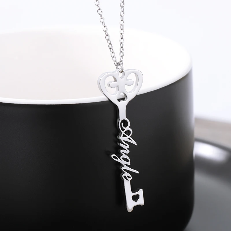 Custom Key Name Necklaces For Women Stainless Steel Choker Heart Infinity Love Key Necklace Femme Lover Christmas Jewelry Gift Hb67819B93Cb04752962E3A60D8E39306H