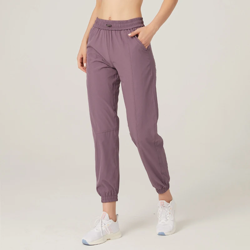 2024 New Sports Fitness Pants Women Elastic Band Waist Quick Dry Loose Running Yoga Pants Female Streetwear Pantalon Femme 2