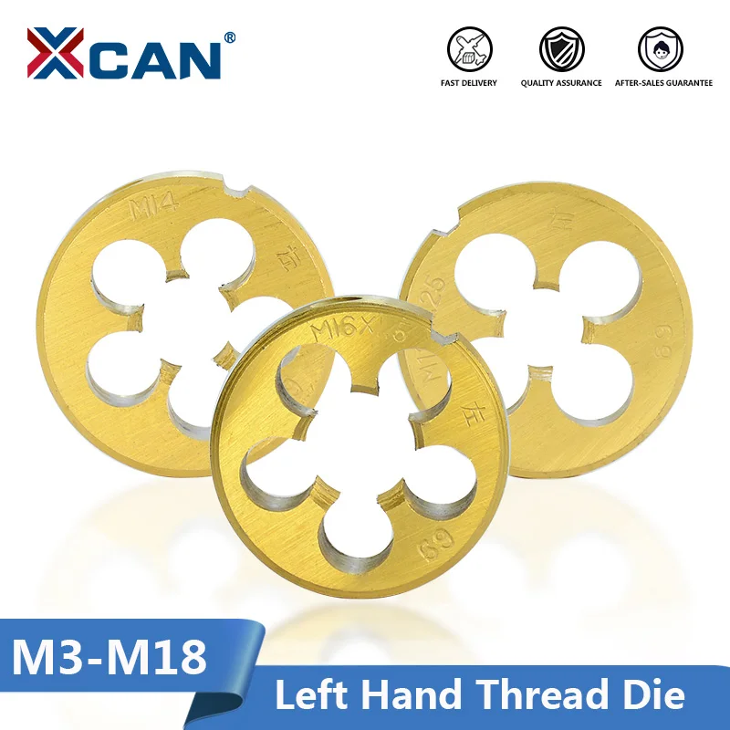 

XCAN Screw Thread Die M3-M18 Metric Die Left Hand Titanium Coated Thread Die Threading Tools