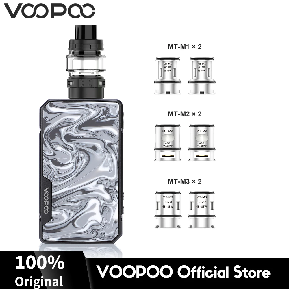 

VOOPOO DRAG 2 177W TC MOD BOX W/ MAAT Tank MT-M1 M2 M3 Coil Heads GENE.Fit Chip fit Dual 18650 Battery Vaporizer E Cigarette Kit