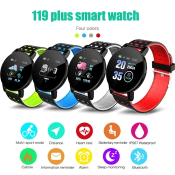 

119Plus Smart Wristband Heart Rate Monitor Sport Tracker Smart Watch Sport Smartband For Android IOS Men Women Smart Bracelet