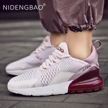 

New Women Sport Running Shoes Air Cushion Mesh Breathable Sneakers Lace Up Lightweight Fashion Walking Shoes Big Size 36-41