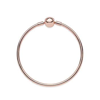 

Clearance.100% 925 Sterling Silver Origina Rose Moment Bangle Bracelet Fit European Charms Diy Jewelry Making