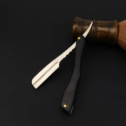 Hot Sell Ebony Wood Handle Carbon Steel Men Manual Shaving Facial Shaving Tools Suitable For Feather Blades