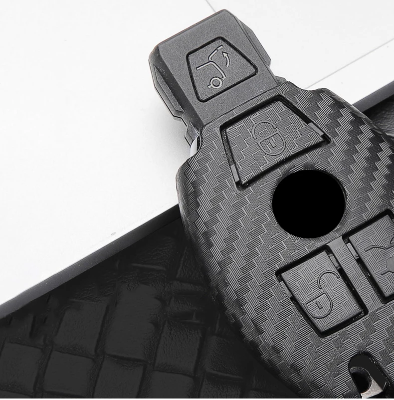 In Fibra di carbonio Auto Chiave Fob Caso Della Copertura di protezione Per Mercedes Benz E Classe C W204 W212 W176 GLC CLA GLA car styling Accessori - Hb678a53a26944fcdbdc55e775651537dB