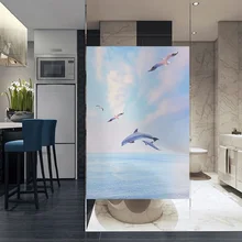 Индивидуальный размер стеклянная пленка в стиле Северной Европы Электростатическая индивидуальная декоративная Фольга для ванной комнаты кухни спальни 40 см x 80 см