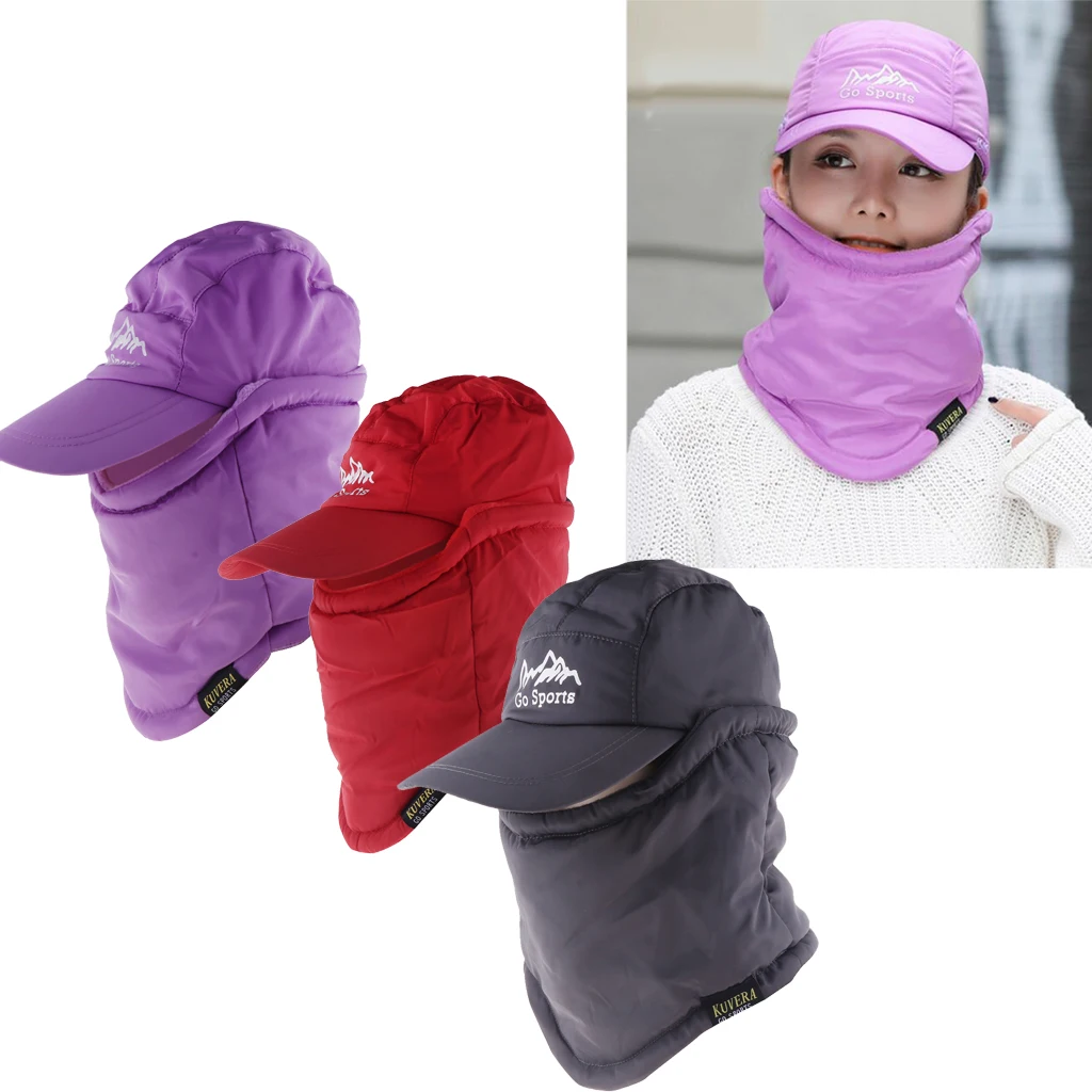 2-в-1 унисекс теплая зимняя бейсбольная шапка из плотного флиса, шарф, набор, теплая Кепка, шейный чехол