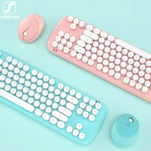 SeenDa 2.4G Wireless Bluetooth Keyboard Mouse Combos for Computer Phone Switch Between Bluetooth& 2.4G Connect Up to 3 Devices