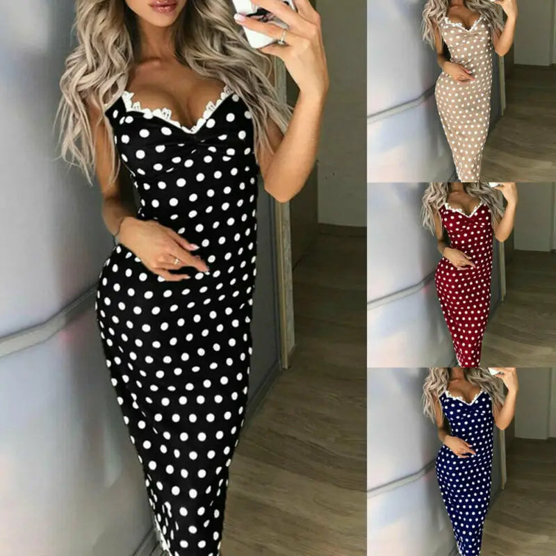 

Women Dot Dress Long Evening Party Dress Summer Dresses Boho Women Dot Dress Party Dress Summer Dresses Boho Dresses Boho Women