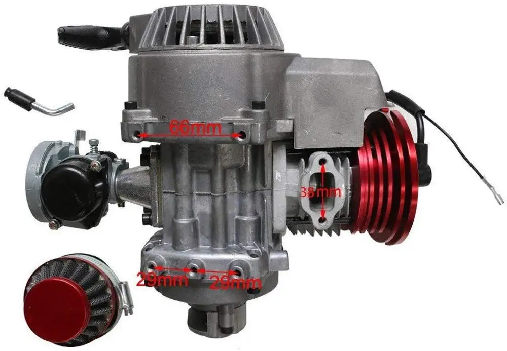 TDPRO 47cc 49cc 2-х тактный двигатель мотор& Руль& Браслеты-манжеты с дроссельной заслонки и переключатель комплект для мини карманный скутера ATV Q