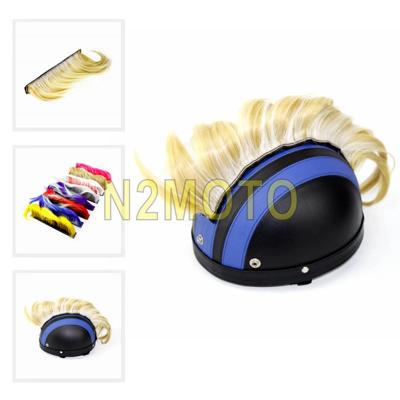 

Yellow & White Snowmobile BMX Skiing Outdoor Biker Helmet Mohawk Casco Attached Feather Mohawks Sticker for Unisex