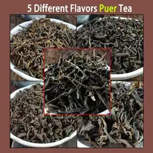 5 различных вкусов и лет Пуэр Чай, включая сырой и спелый 50 г всего